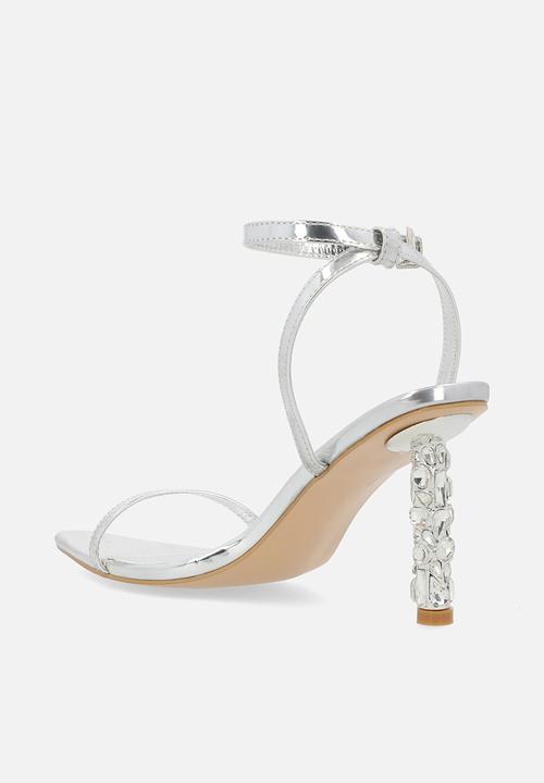 Public Desire - Jules ankle strap heel - silver
