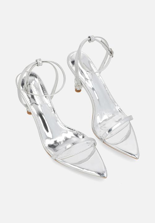 Public Desire - Jules ankle strap heel - silver