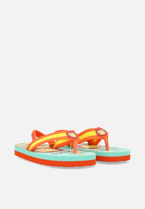 Pop Candy - Printed thong sandals - orange & yellow