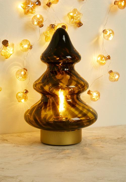 H&S - Christmas Tree Table Lamp - Brown