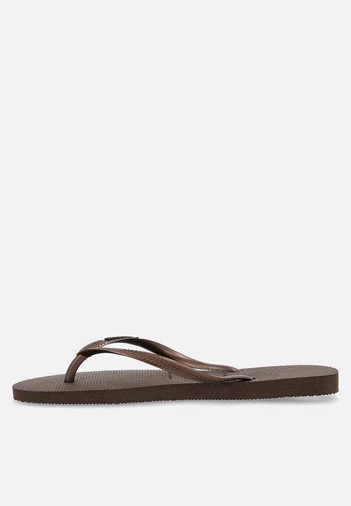 Havaianas - Slim - dark brown / metal acoused