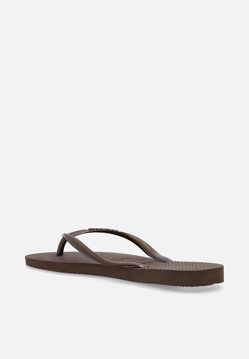 Havaianas - Slim - dark brown / metal acoused