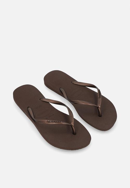 Havaianas - Slim - dark brown / metal acoused