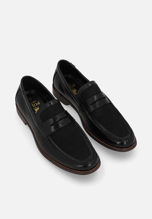 POLO - Jacquard monogram penny loafer - black