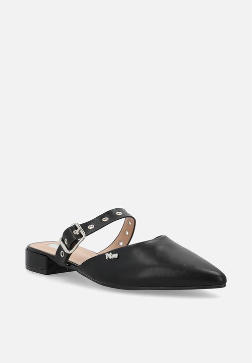 Plum - Raya slip-on flat - all black