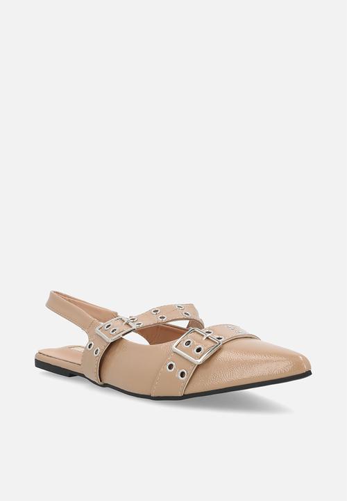 Plum - Keira slingback flat - camel