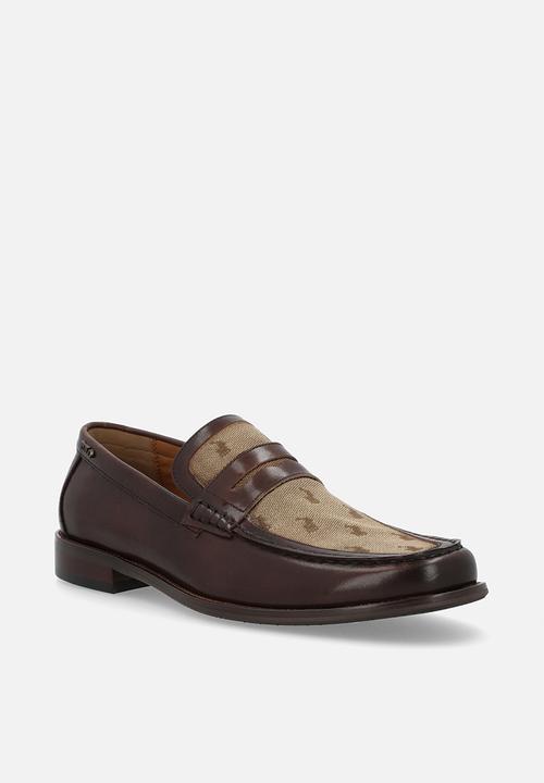 POLO - Jacquard monogram penny loafer - brown