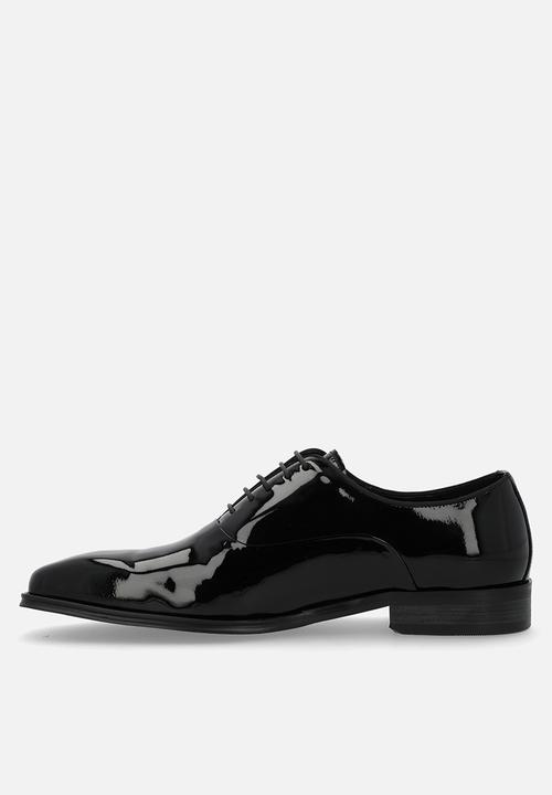 POLO - Patent oxford lace up - black