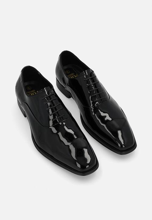 POLO - Patent oxford lace up - black