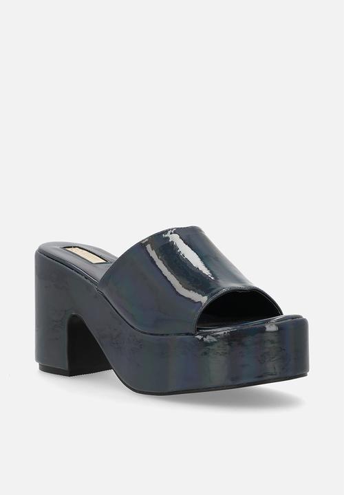 Plum - Eva platform heel - black