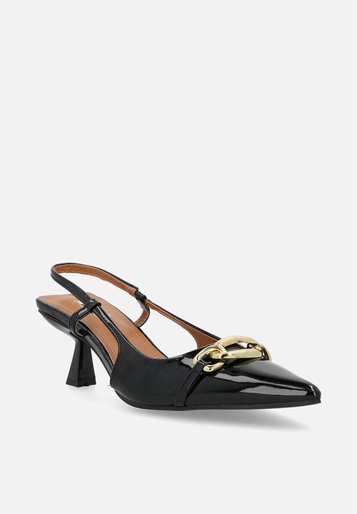 Plum - Jacqueline slingback heel - black