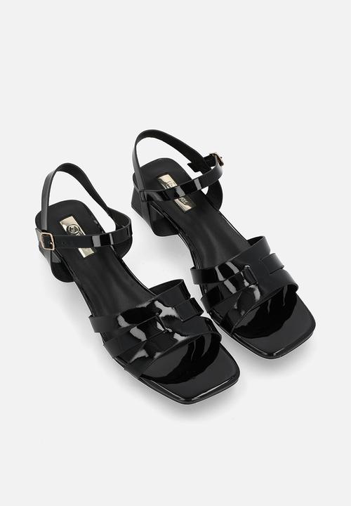 Plum - Hattie block heel - black