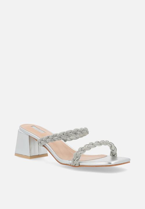 Plum - Avrie mule heel - silver