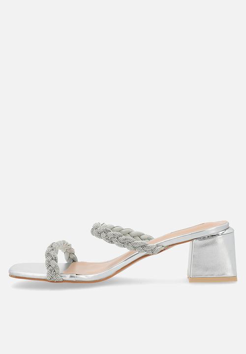 Plum - Avrie mule heel - silver