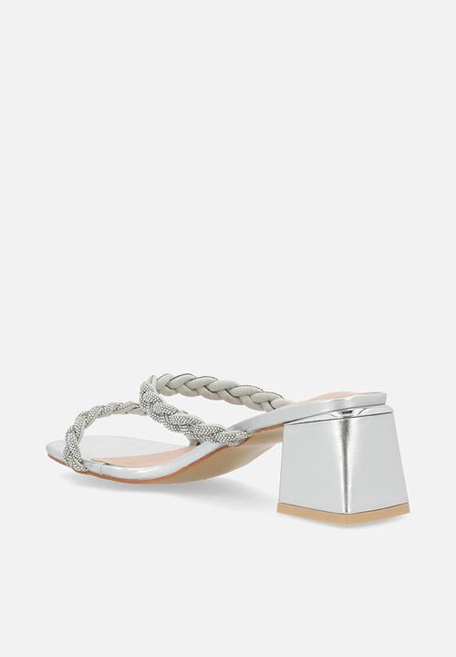 Plum - Avrie mule heel - silver