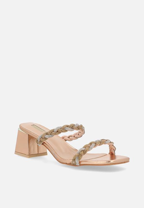 Plum - Avrie mule heel - rose gold
