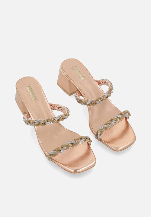 Plum - Avrie mule heel - rose gold