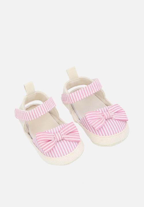 Pop Candy - Striped espadrilles-pink & white