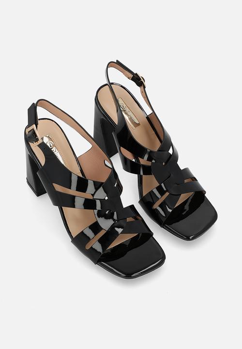 Plum - Esmeralda block heel - black