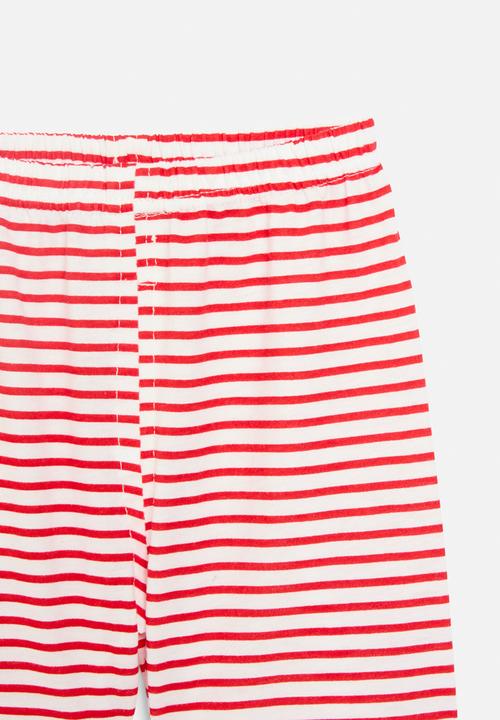 Pop Candy - Striped shorts - red & white