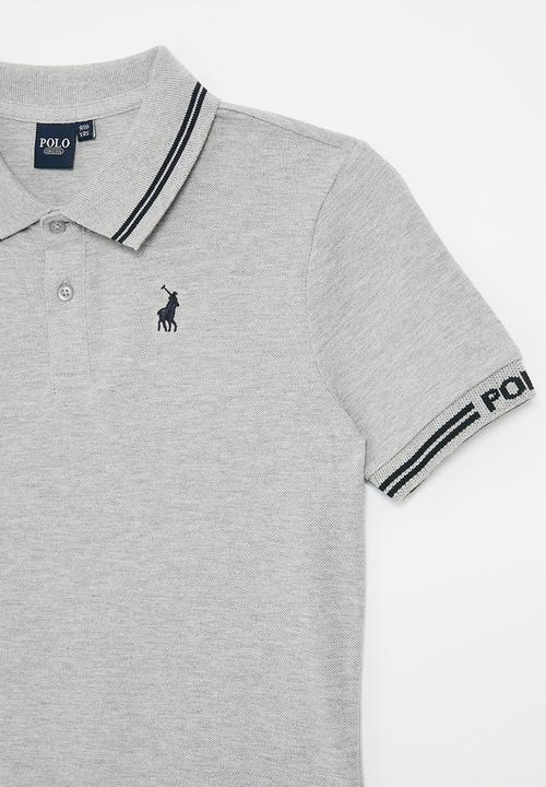 POLO - Boys owen jacquard short sleeve golfer - grey