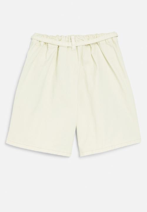 POLO - Girls ava denim short - off white