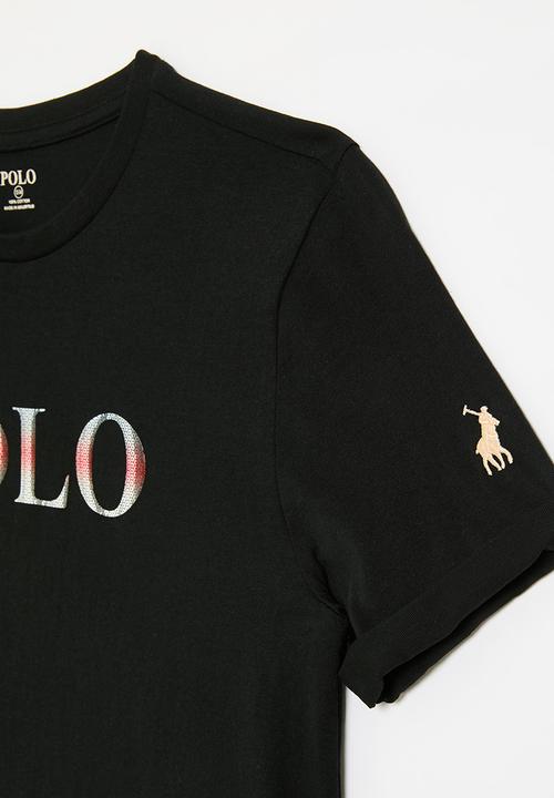 POLO - Girls maya sequin curved hem tee - black