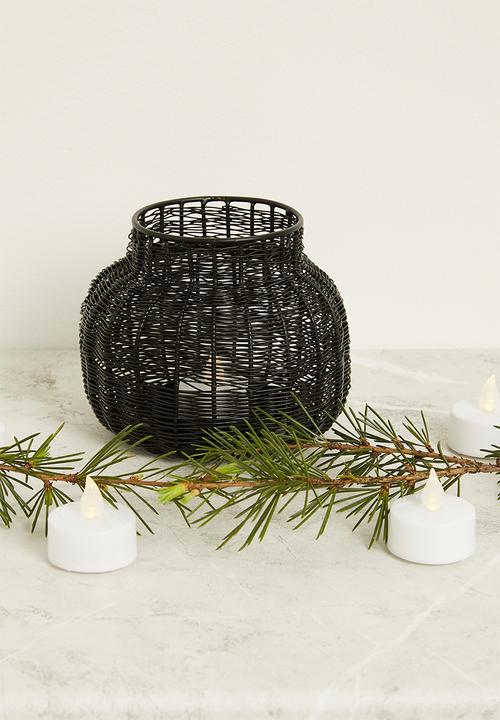 H&S - Mesh candle holder - black