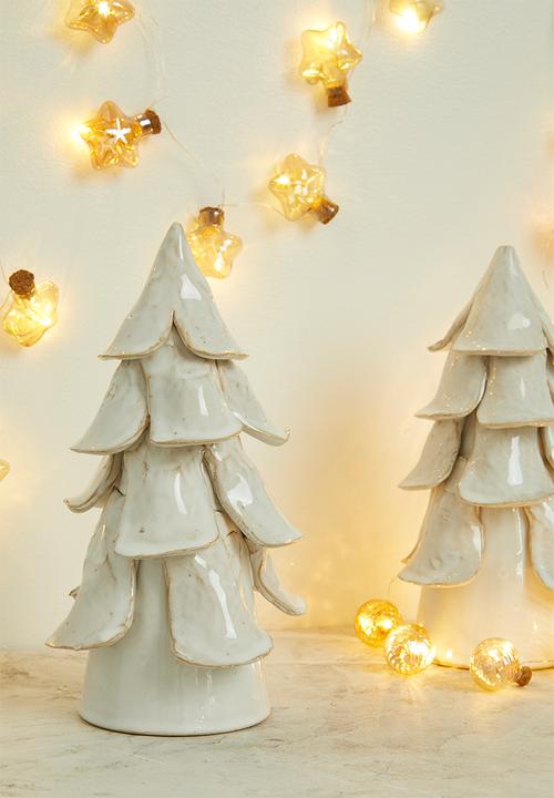 H&S - Layer xmas tree set of 2 20cm - cream