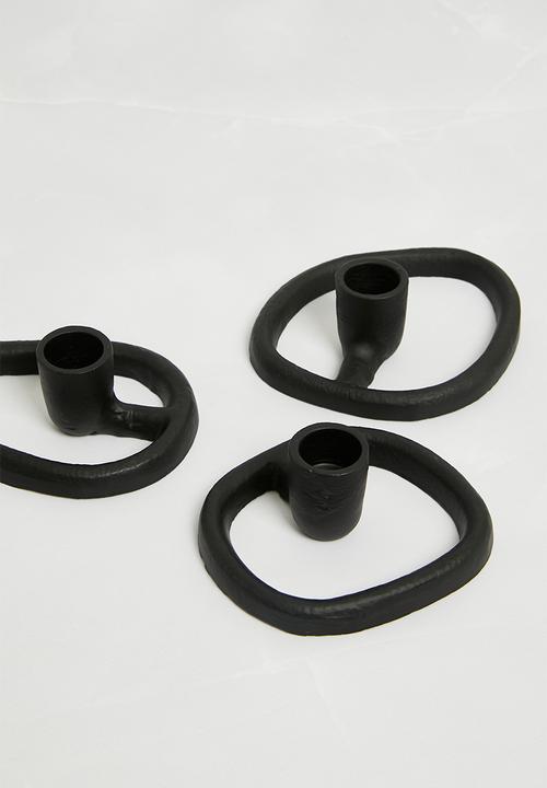 H&S - Orga Candle Holder set of 3 - Black