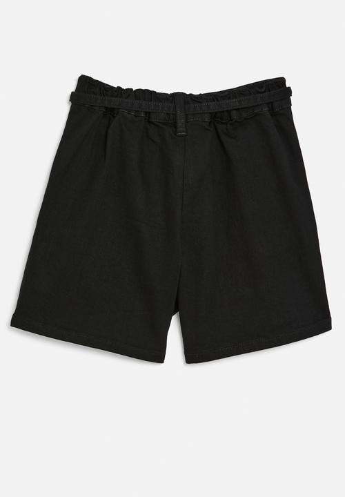 POLO - Girls ava denim short - black