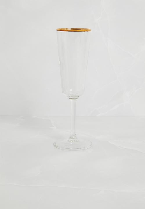 Excellent Houseware - Celebration champagned glass set of 2 - clear