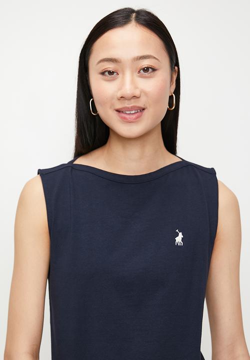 POLO - Wmn Ashton Sleeveless Boat Neck Top - Navy