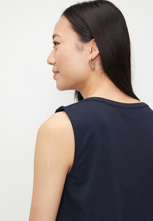 POLO - Wmn Ashton Sleeveless Boat Neck Top - Navy