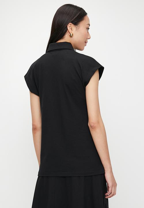 POLO - Wmn Makena Short sleeve Embellished Golfer - Black
