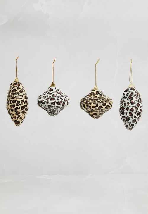 H&S - Wild 'n free xmas baubles set of 4 - multi