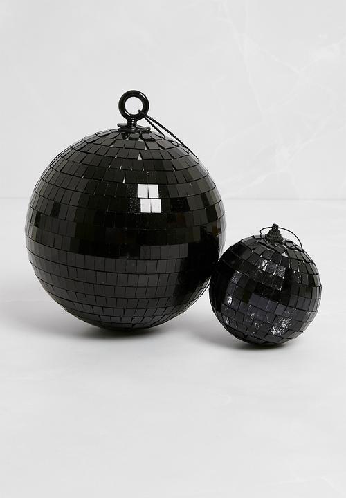 H&S - Mirror Ball Deco set of 2 - Black