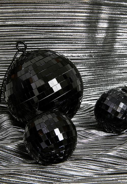 H&S - Mirror Ball Deco set of 2 - Black