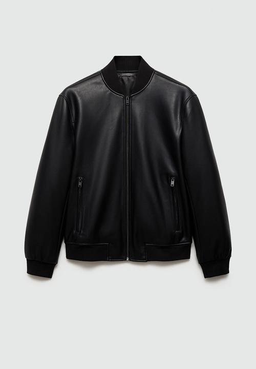 MANGO - Jacket pla - Black