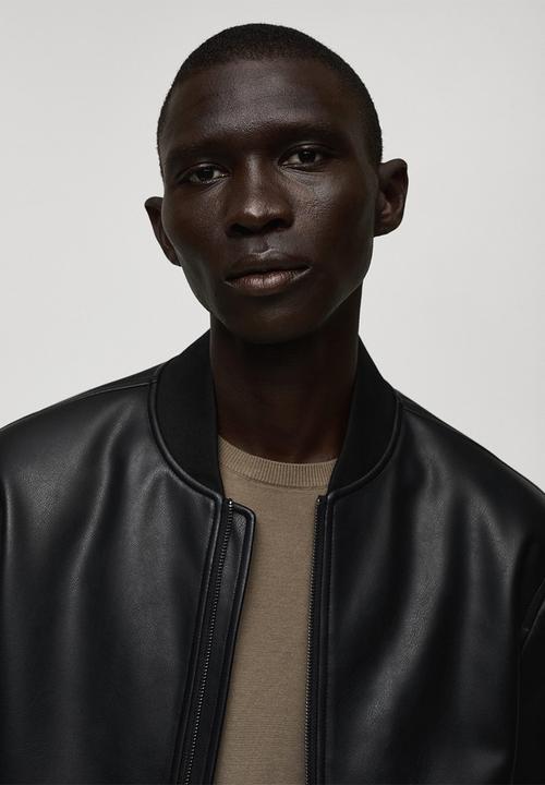 MANGO - Jacket pla - Black