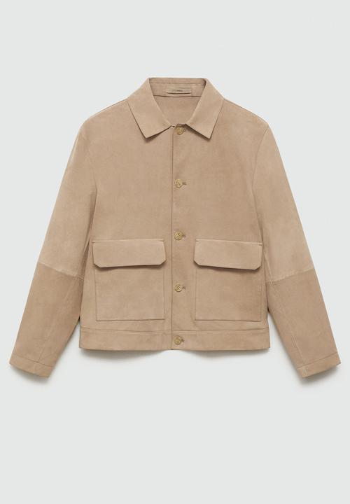MANGO - Erik leather jacket  - light/pastel grey
