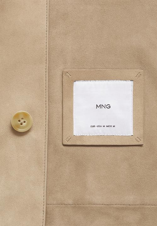 MANGO - Erik leather jacket  - light/pastel grey