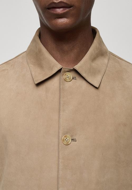 MANGO - Erik leather jacket  - light/pastel grey