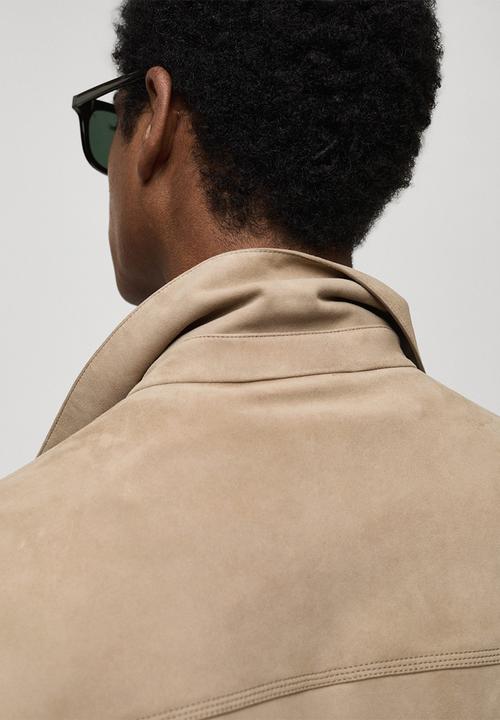 MANGO - Erik leather jacket  - light/pastel grey