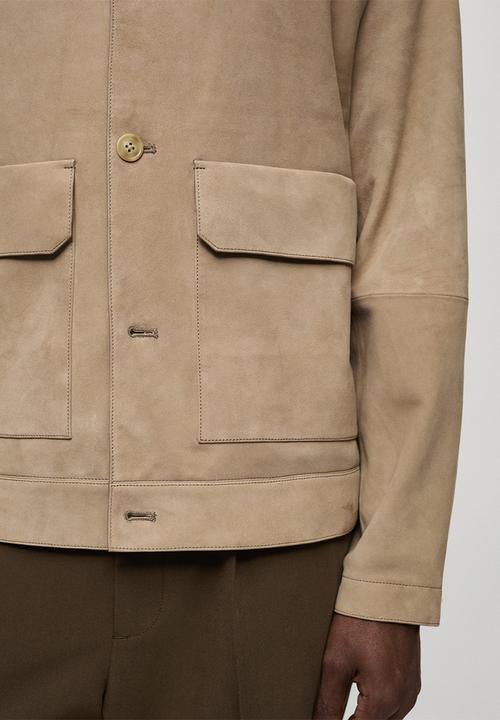 MANGO - Erik leather jacket  - light/pastel grey