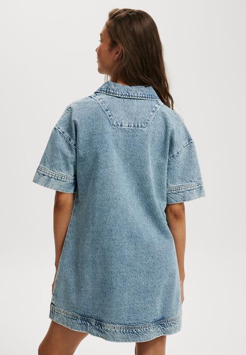 Cotton On - Tia Denim Dress - Oasis Blue