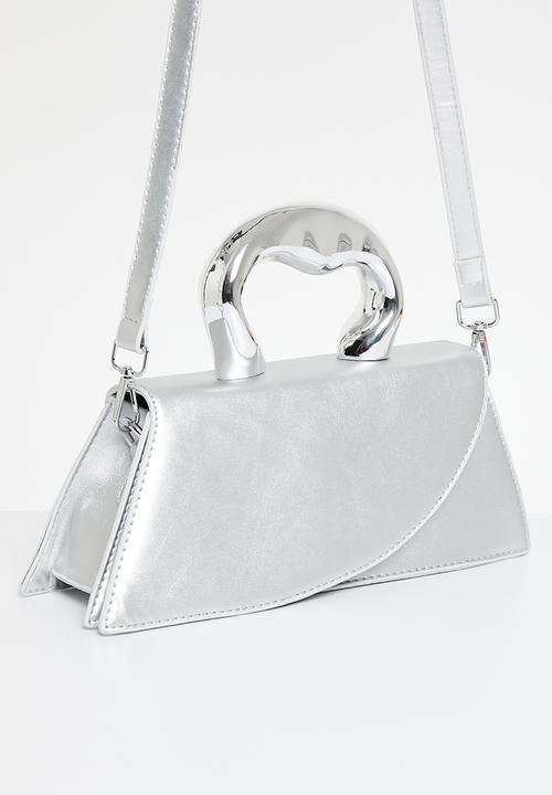 Superbalist - Metal handle crossbody bag - silver