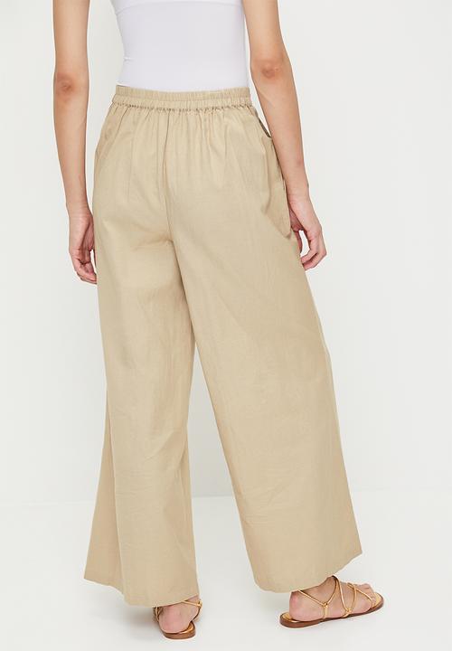 French Connection - Wide Leg Linen Trouser   - Incense