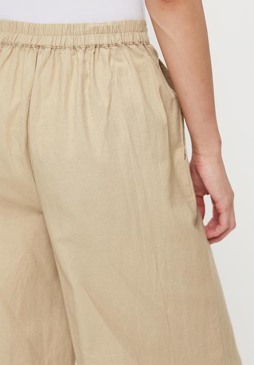 French Connection - Wide Leg Linen Trouser   - Incense