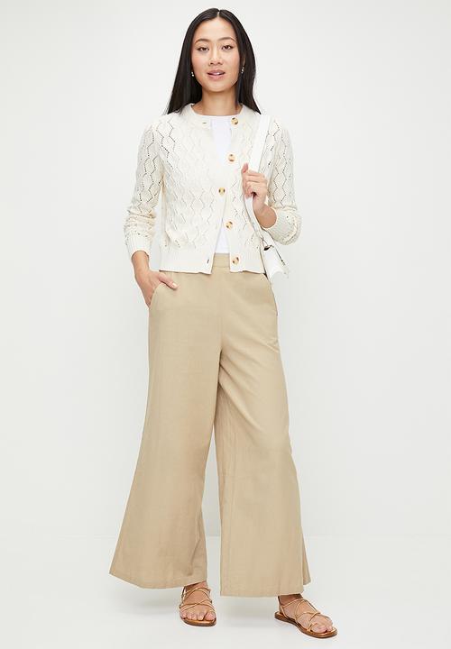 French Connection - Wide Leg Linen Trouser   - Incense